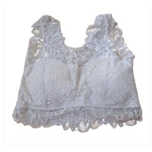 I Fashion Womens Butterfly Padded Intricate Lace Scalloped Edge Bralette Size OS